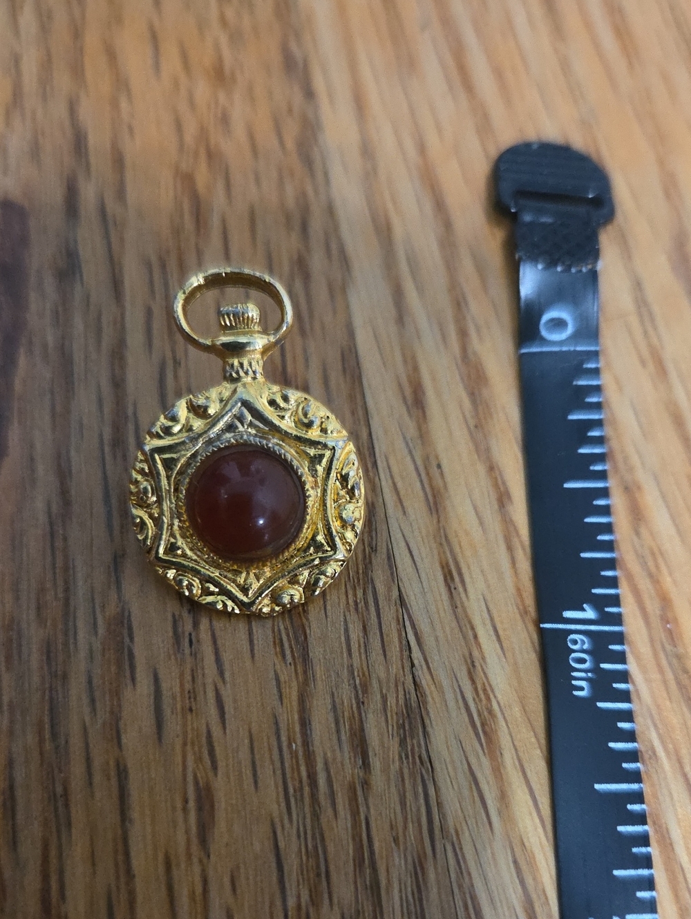 Gold-Tone Enamel Brooch/Pendant